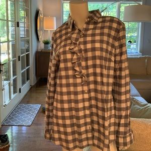 Banana Republic Ruffle Button-down Ladies Longs;we’ve Shirt - Super Soft NWOT